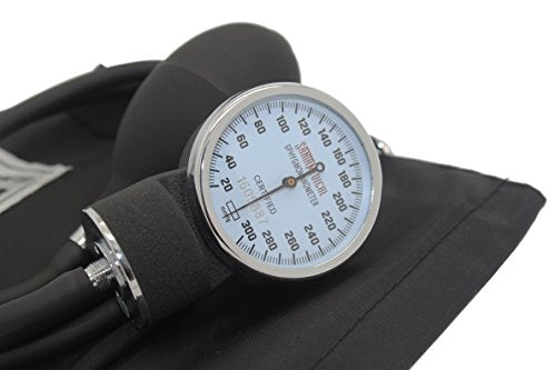 Santamedical Manual Blood Pressure Cuff - Adult Aneroid Sphygmomanometer Black Without Stethoscope