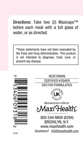 Maxi Health Fibermax Supreme – Fiber Capsules for Gentle Digestive and Gut Support – Vegetarian Psyllium Husk Capsules – Kosher Fiber Supplement for Men and Women (180 Count) 180 Count (Pack of 1)