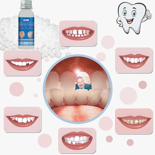 Provisional Teeth, Provisional Fake Teeth Replacement Kit for Provisional Restoration of Missing & Broken Teeth Replacement Dentures, DIY Heat Fit Beads.【100% New 30Ml -2 Bottle】 100% New 30Ml -2 Bottle