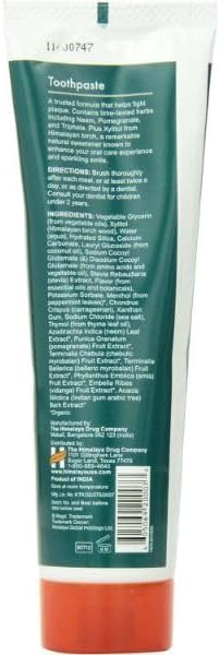 Himalaya Herbal Healthcare Neem & Pomegranate Toothpaste, Net Wt. 5.29 Ounce Tube, Packaging May Vary (Pack of 6)