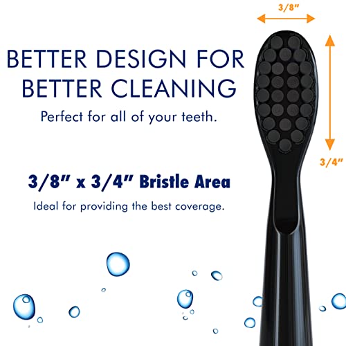 Sonic-FX Solo Electric Toothbrush w/ 10 Brush Heads + 1 Interdental, Charcoal Bristles, Rechargeable, Charging/Storage Base, 3 Brush Modes, Smart Timer, 2 Months Use on Full Charge, Blue Color 8 Pack - Blue
