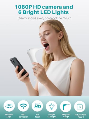 Voraiya Electronic Tonsil Stone Remover Upgraded Version, Tonsil Camera and LED Light, 5-Level Suction Tonsil Stone Vacuum,Tonsil Stone Removal Kit, APP Control