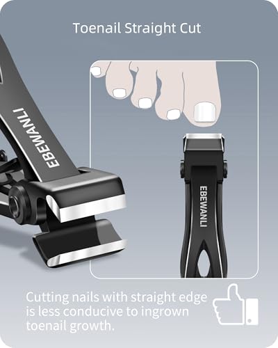 EBEWANLI Straight Nail Clipper, Large Toenail Clippers for Thick Toenails 1 Piece
