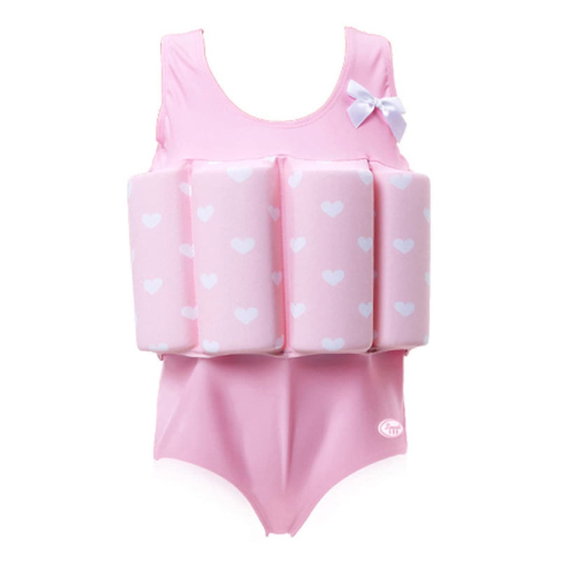 One-Piece Children Buoyancy Swimsuit Swim Vest Detachable Float Swimwear, Perfect for Kids or Baby Learn to Swimming Small Pink - BeesActive Australia