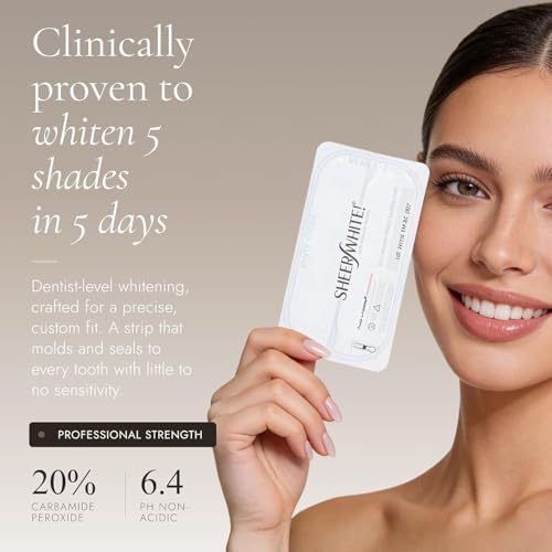 Sheer White! Teeth Whitening Strips – Professional Strength Formula Whitens Up to 5 Shades in 5 Days, Invisible No Slip Strips Mold to Teeth, Enamel Safe Formula, Whiten Anytime - Anywhere!