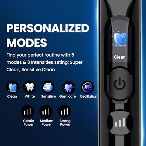 Electric Toothbrush with Pressure Sensor, Black