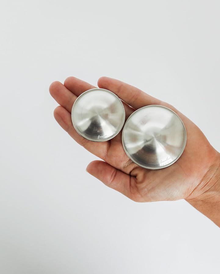Silver Nursing Cups for Breastfeeding Newborn - Nipple Shields - Breast Shields for Nursing New Moms - Silver Nipple Covers Breastfeeding - Pack of 2 - Frankie Baby Regular - BeesActive Australia