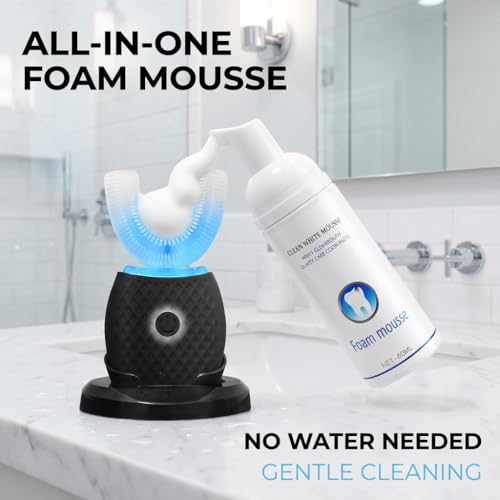 U Shaped Electric Toothbrush for Adults Daily Oral Care Deep Black