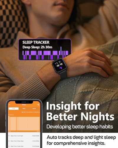 MorePro Fitness Tracker with 24/7 Heart Rate & Blood Pressure Monitor, Blood Oxygen & Sleep Tracker, Smart Watch with Step Calorie Counter, IP68 Waterproof Activity Tracker for Women Men Android iOS Urban Bronze