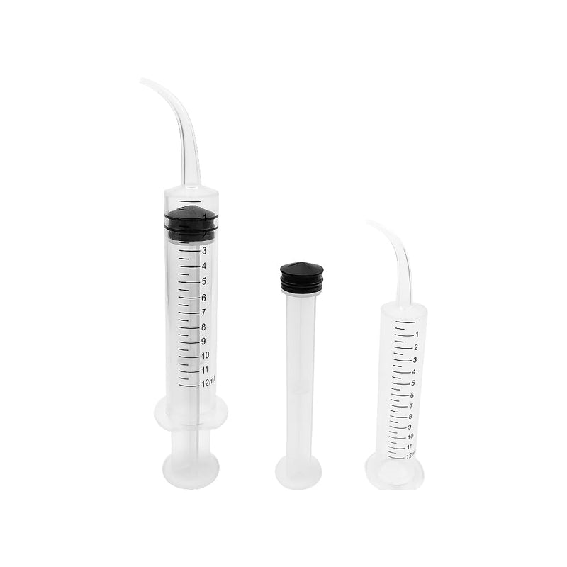 30pcs Wisdom Teeth Syringe, Curved Tip 12ml/cc Irrigation Syringes with Measure Scale, Curved Tip for Dental Care Liquid Oral Tonsil Stone (30pcs) 30pcs - BeesActive Australia