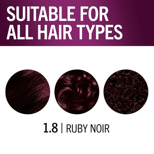 Schwarzkopf Keratin Color Permanent Hair Color, 1.8 Ruby Noir, 1 Application - Professionally Inspired Permanent Hair Dye, for up to 80% Less Breakage vs Untreated Hair and up to 100% Gray Coverage 1 Count (Pack of 2)