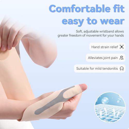 Thumb Wrist Brace for Arthritis & Carpal Tunnel Pain Relief,1 Pair Beige Medium