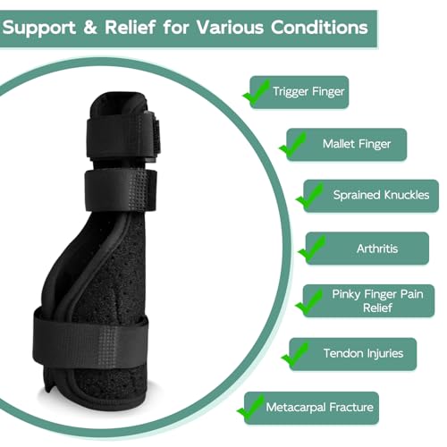Pinky Finger Splint, Trigger Finger Splints for Little Finger, Pinky Hand Support Brace for Left & Right Hand, Metacarpal Wrist Fingers Immobilizer for Arthritis, Tendonitis, Injury