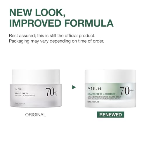 Anua Heartleaf 70 Intense Calming Cream with Ceramide, 1.69 fl.oz