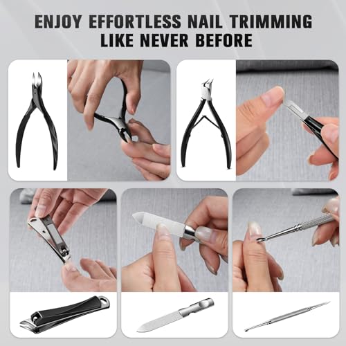 FERYES Ultimate Toenail Clippers for Seniors Thick Toenails, Premium Stainless Steel Nail Clippers for Nails 5Pcs– Ideal for Men, Women Ingrown Toenail Tools & Nail Clippers