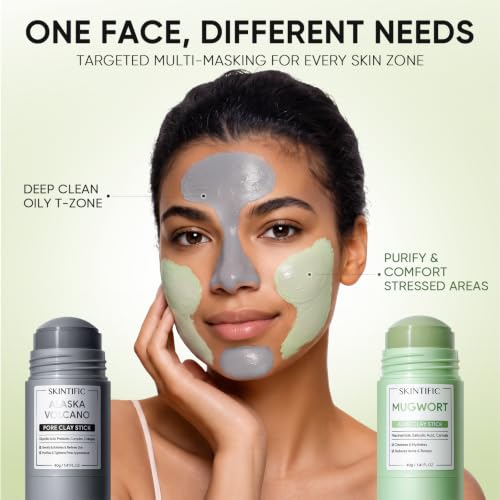 SKINTIFIC Clay Mask Stick Set with Alaska Volcanic Clay & Mugwort