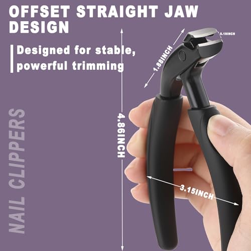Heavy Duty Nail Clipper Set for Thick Nails Seniors, Toenail and Fingernail Clippers 5-Piece Grooming Kit with Long Handle Toenail Cutter & Slant Edge Trimmer, Unique Gift Ideas for Men and Women