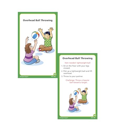 Super Duper Publications | Upper Body and Core Strength Fun Deck | Occupational Therapy Flash Cards | Gross Motor Movement Activity | Educational Learning Materials for Children