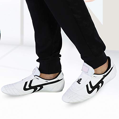 Keenso Taekwondo Shoes,for Sport Boxing Kung fu Taichi,Martial Arts Sneaker,Lightweight Shoes for Men and Women with Blue Storage Bag 37 Black