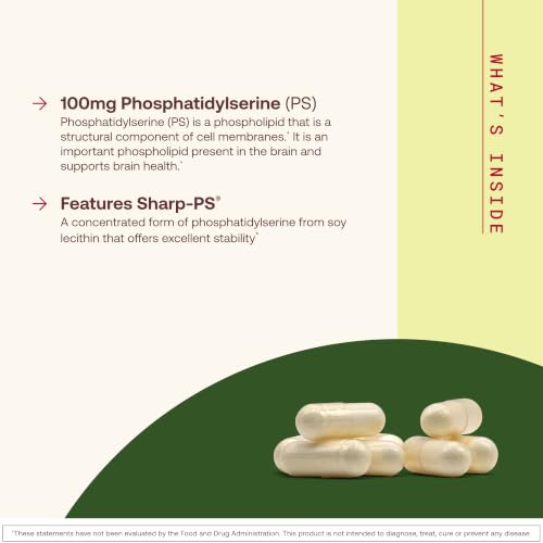 Jarrow PS100 100mg, Brain Health & Cognitive Function Support, 120 Capsules 120 Count (Pack of 1)