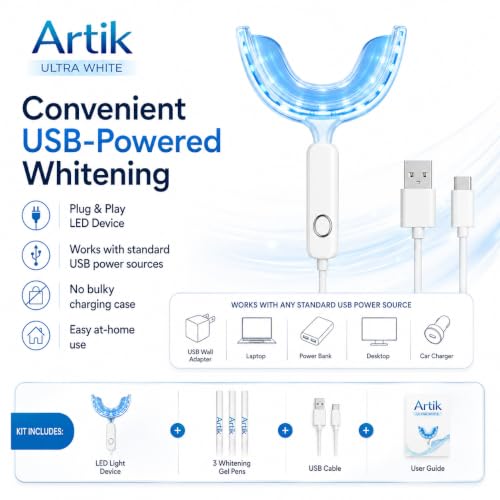 Ultra White Teeth Whitening Kit with LED Light Tray