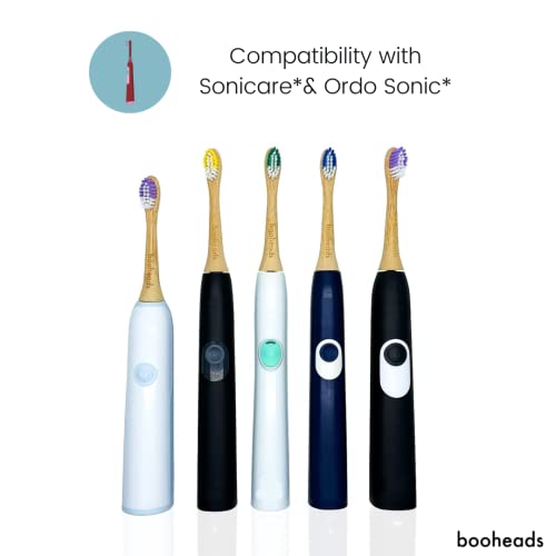 booheads Bamboo Electric Toothbrush Heads - Compatible with Sonicare* and Bamboo Toothbrush Bundle (Deep Clean)