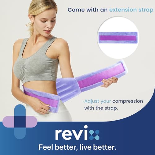REVIX Microwave Heating Pad for Back with Moist Heat, Extra Large Microwavable Heated Wrap for Lumbar, Waist, Stomach, Shoulder and Neck Hot or Cold Pack, Reusable, Portable Orchid