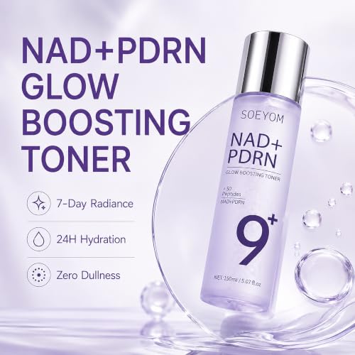 NAD+PDRN Glow Brightening Toner, NAD+PDRN Face Toner, Deeply moisturizes and brightens the Skin, Hydrating Facial Toner for All Skin Types, 5.07 FL OZ, 1 PCS 1pcs 5.07 Fl Oz (Pack of 1)