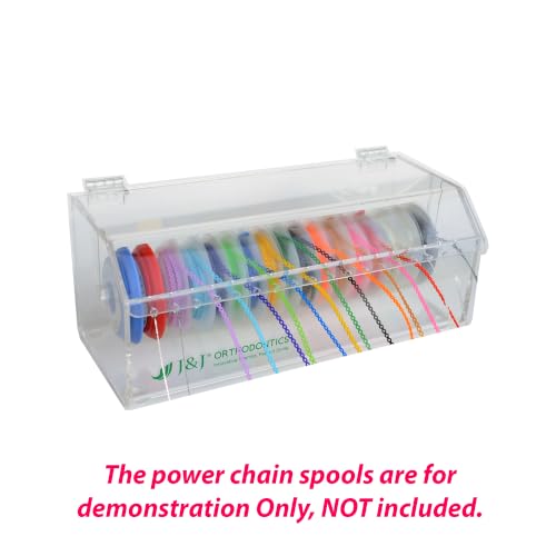 J&J Ortho Orthodontic Elastic Power Chain Dispenser Reel Box with Lid