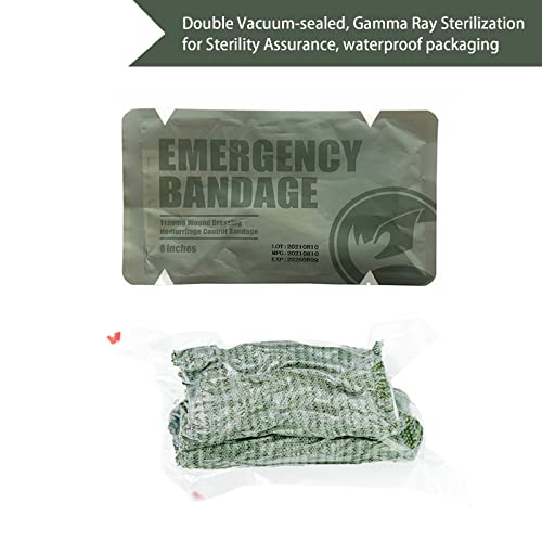 RHINO RESCUE 6" Israeli Emergency Bandage, Tactical IFAK Dressing 5PC 5