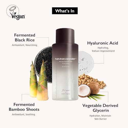 haruharu wonder Black Rice Hyaluronic Toner for Sensitive Skin, 10.1 fl.oz 10.1 fl. oz (Original)