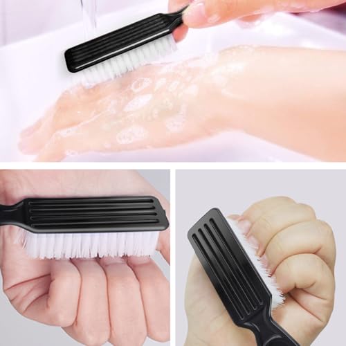 NICEMOVIC 30 Pcs Handle Grip Nail Brush, Hand Fingernail Cleaner Brush Manicure Tools Scrub Cleaning Brushes Kit, Use for Toe and Nail Cleaning (Black) Black