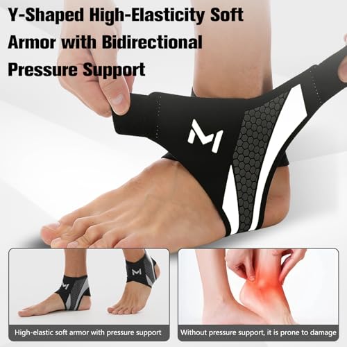 Ankle Brace for Men & Women, Adjustable Figure-8 Stabilizer with Straps for Basketball, Volleyball & Running, Compression Sleeve for Sprained Ankle, Plantar Fasciitis & Tendonitis Relief (2 Pack,Gray) Gray