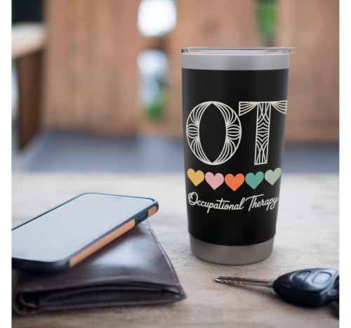 Funny OT Mental Health Occupational Therapy Stainless Steel Insulated Tumbler Black 20 Ounces