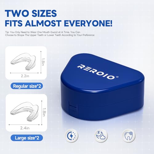 Anti Grinding Guard, Mouth Guard for Grinding Teeth at Night, Mouth Guard for Sleeping, Perfect fit Night Guards for Teeth Grinding, Reusable Mouthguard for Adults 1.8*2.2in+1.8*2.4in