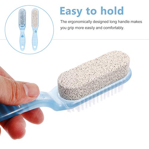 Healifty 2-in-1 Foot File Nail Brush with Ergonomic Non-Slip Handle and Soft Bristles for Nail Dust Cleaning Dead Skin Removal and Foot Care at Home or Travel 6.69X1.18X1.57In