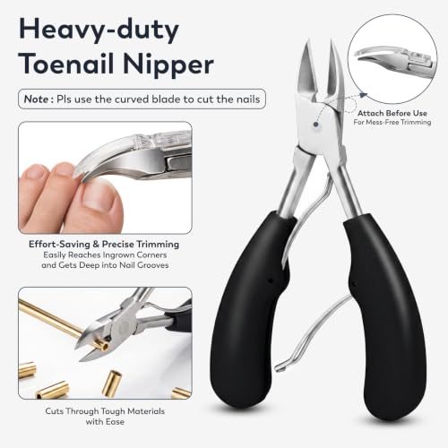 JTIEO 10 Pcs Ingrown Toenail Treatment Kit, Stainless Steel Nail Tools. 10pack-black