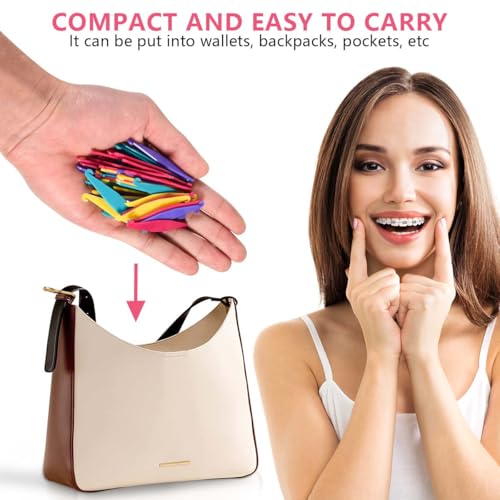 OBTANIM 100 Pcs Colorful Disposable Plastic Braces Elastic Rubber Bands Placers Tool for Braces Dental Orthodontic (Pack of 3) 100 Pcs (Pack of 3)