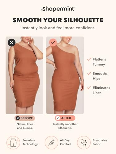 SHAPERMINT Shapewear for Women - High-Waisted Shapewear Tummy Control Shorts, Thigh Slimmer, Underwear for Women X-Large-XX-Large Black