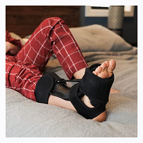 BraceAbility Plantar Fasciitis Night Splint - Dorsal Plantar Fascia Night Splint, Achilles Tendonitis Foot Brace for Plantar Fasciitis Relief, Heel Pain Sleeping Boot - Fits Men and Women (S/M) S/M