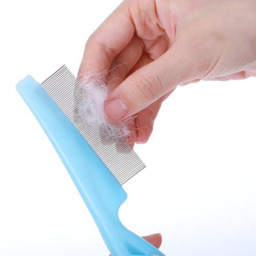 Yolev 4 Pcs Dandruff Comb - Stainless Steel Fine Tooth Comb for Dandruff, Lice, Thick, Dry, Curly Hair - Adult, Unisex - Pink, Blue, White, Black