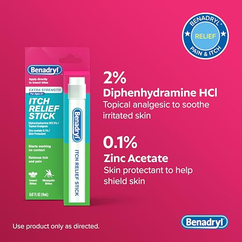 Benadryl Itch Relief Stick, Extra Strength, 0.47 fl. Oz 0.47 Fl Oz (Pack of 1)