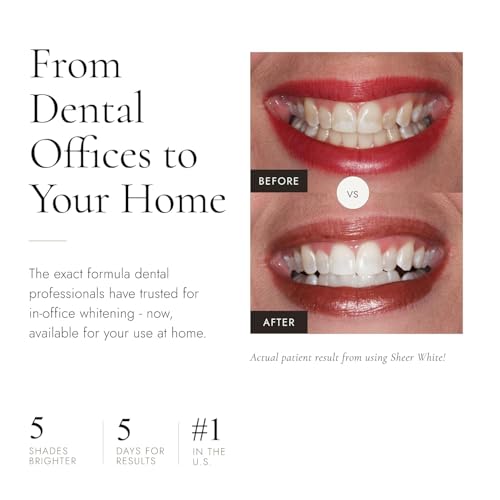 Sheer White! Teeth Whitening Strips – Professional Strength Formula Whitens Up to 5 Shades in 5 Days, Invisible No Slip Strips Mold to Teeth, Enamel Safe Formula, Whiten Anytime - Anywhere!