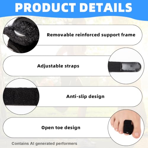 4PCS Hammer Toe Straightener, Toe Splints for Straightening, Hammer Toe Corrector for Women, Hammertoe Straightener with 2 Aluminum Plate, Toe Straighteners for Curled Toes, for Walking& Rest(Black) Black 4