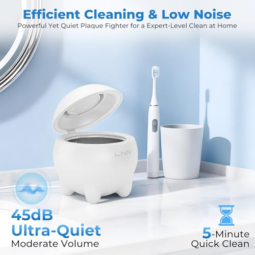Ultrasonic Retainer Cleaner, 45kHz Cleaning Machine for Retainers, Aligners, Dentures, Mouth Guards & Toothbrush Heads, 180ML Portable Cleaning Pod with 5-Min Auto Cycle