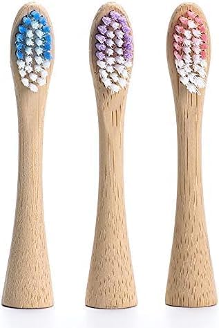 Bamboo Electric Toothbrush Replacement Heads, 8-Pack - Includes 3 Castor Oil Bristle Heads 2 Dupont Bristle Heads, and 3 Delicate PBT Tapered Bristle Heads