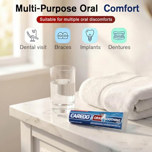 CAREDO Cavity Repair & Oral Comfort Bundle - Hydroxyapatite Toothpaste + Soothing Cream for Gum Swelling, Canker Sores & Sensitive Teeth, Fluoride Free, 3.52 oz + 0.56 oz