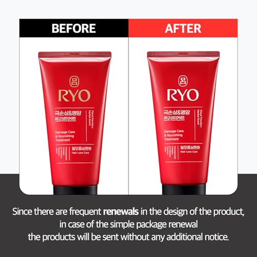 RYO Damage Care & Nourishing Treatment with Korean Ginseng & Caffeine - Deep Conditioning Mask for Repair and Moisturizing, Anti Loss Care, Strengthening hair roots, 10 Fl Oz. Damage Care & Treatment