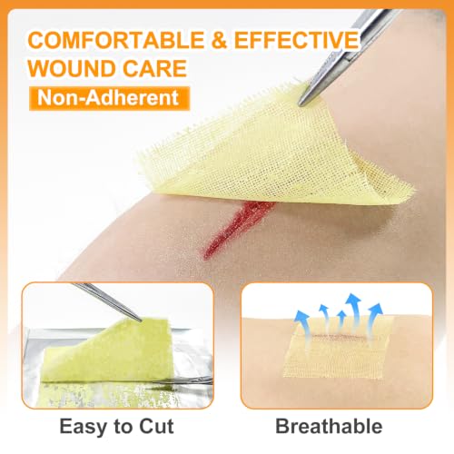 Carbou Medical Xeroform Petrolatum Dressing 2"x2", 25 Pack, Non-Stick Gauze 2"x2" (Pack of 25)