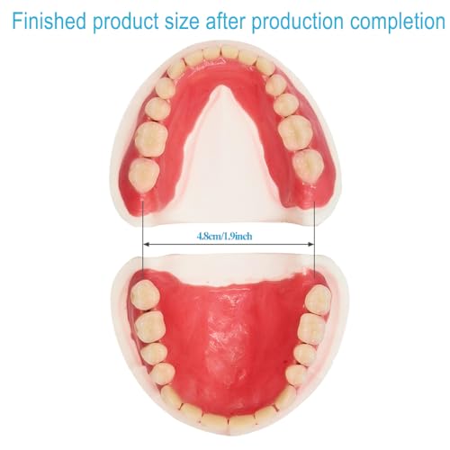 Denture Fake Teeth - Do it Yourself Full or Part Top and Bottom Fake Teeth at Home, Repair Missing Teeth, Improve Smile(Gypsum Model， Gum Material and Fake Teeth)